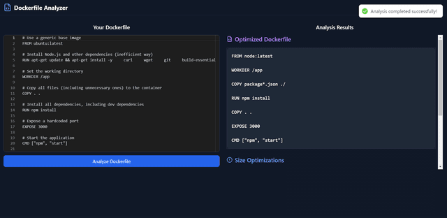 AI Dockerfile Optimizer