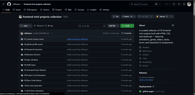 Frontend Mini Projects Collection