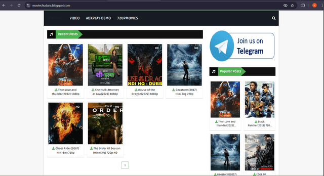 Movie Download Blog Website